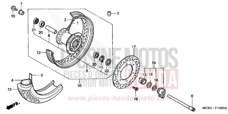FRONT WHEEL for Shadow Aero NOIR (NH1X) from 2001